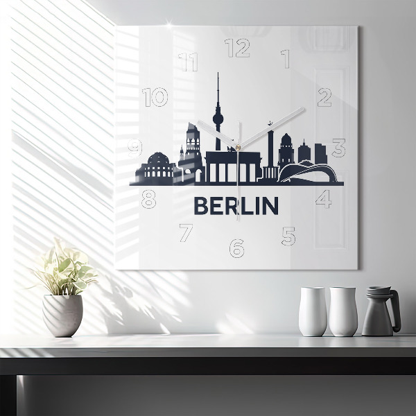 Szögletes fali üvegóra Berlin város illusztráció