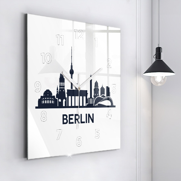 Szögletes fali üvegóra Berlin város illusztráció