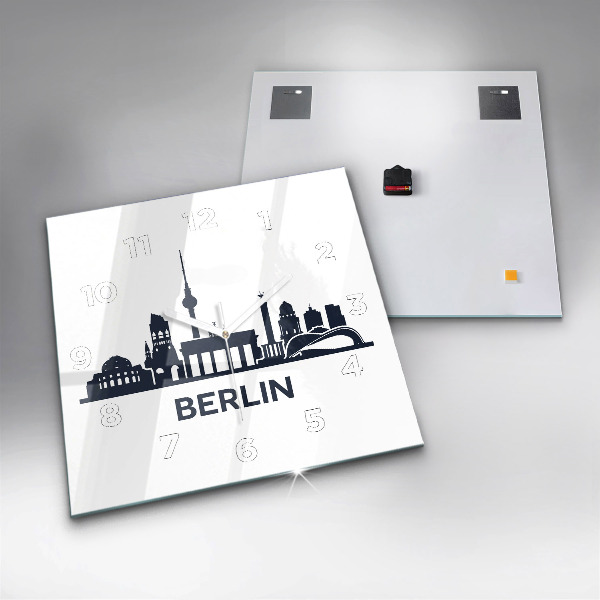Szögletes fali üvegóra Berlin város illusztráció