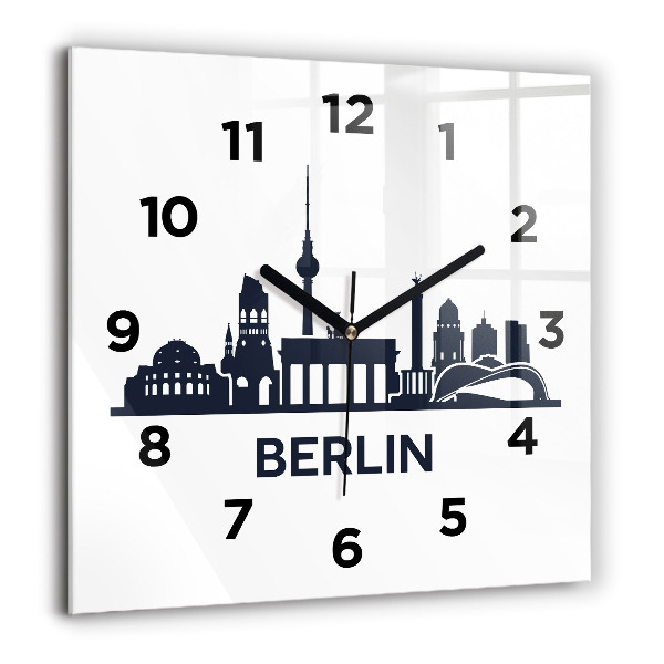 Szögletes fali üvegóra Berlin város illusztráció