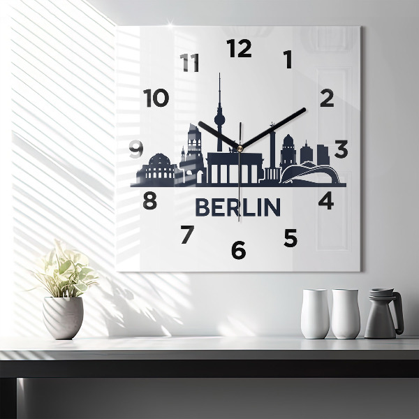 Szögletes fali üvegóra Berlin város illusztráció