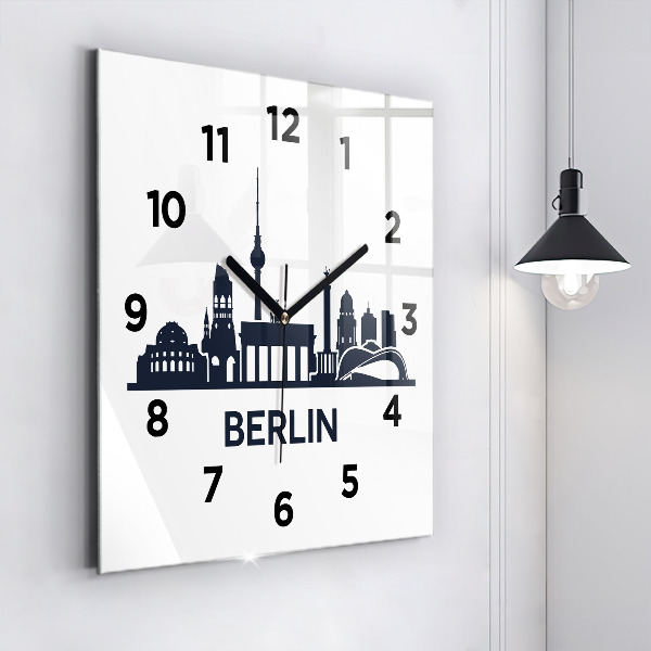 Szögletes fali üvegóra Berlin város illusztráció