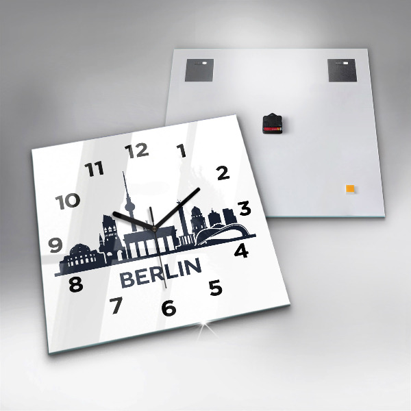 Szögletes fali üvegóra Berlin város illusztráció