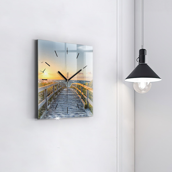 Szögletes fali üvegóra Tengerparti nyaralás