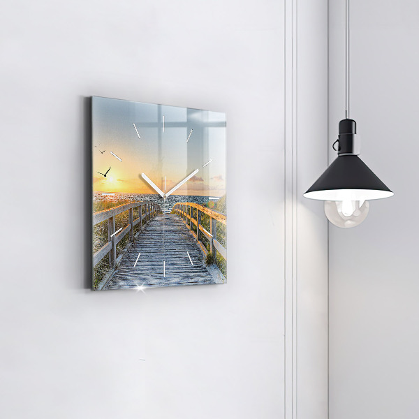 Szögletes fali üvegóra Tengerparti nyaralás