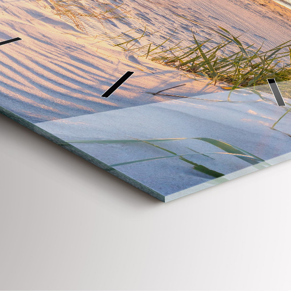 Szögletes fali üvegóra Naplemente a tenger felett