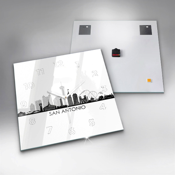 Szögletes fali üvegóra San Antonio Texas városa