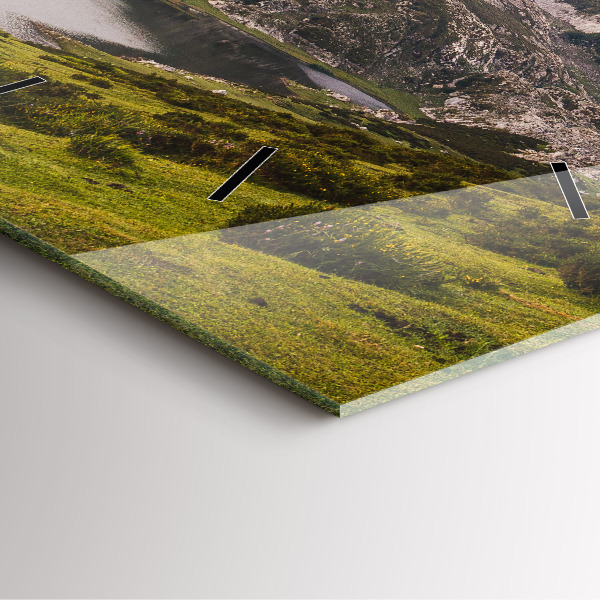 Szögletes fali üvegóra Tó és Pireneusok-hegység