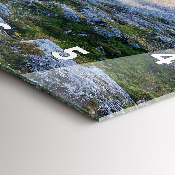 Szögletes fali üvegóra Sziklás táj