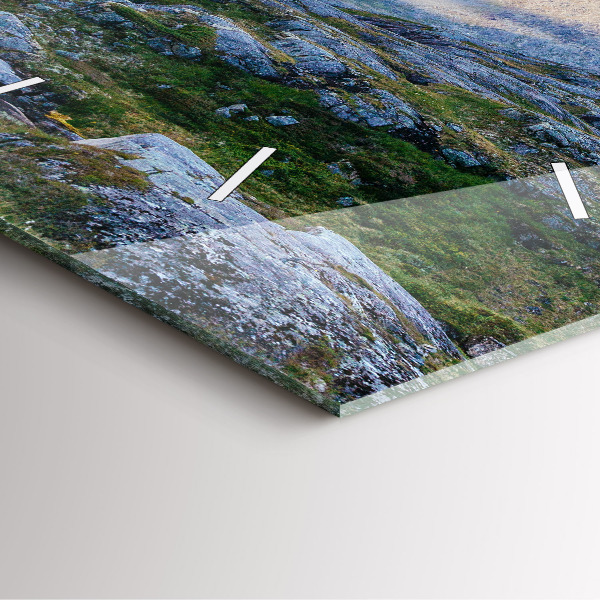 Szögletes fali üvegóra Sziklás táj