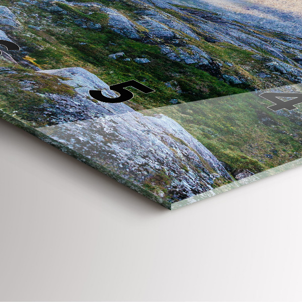 Szögletes fali üvegóra Sziklás táj