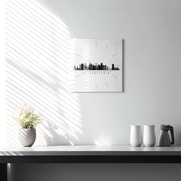 Szögletes fali üvegóra Philadelphia illusztráció