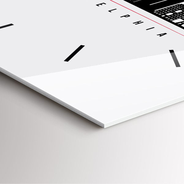 Szögletes fali üvegóra Philadelphia illusztráció