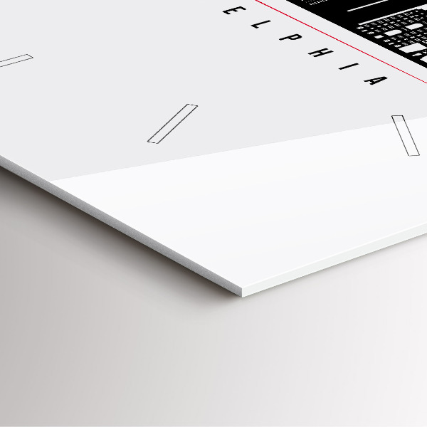 Szögletes fali üvegóra Philadelphia illusztráció