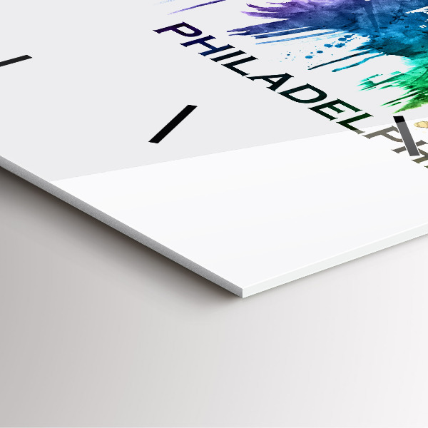 Szögletes fali üvegóra Színes Philadelphia