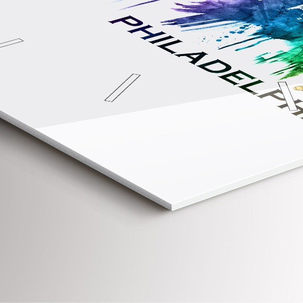 Szögletes fali üvegóra Színes Philadelphia