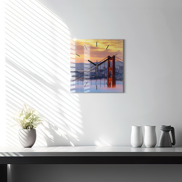 Szögletes fali üvegóra San Francisco híd
