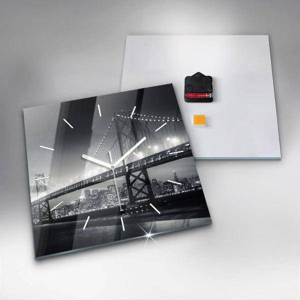 Szögletes fali üvegóra San Francisco híd éjjel