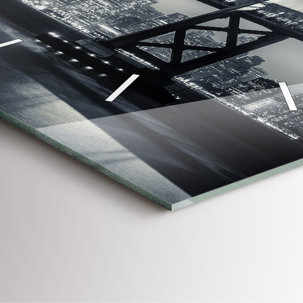 Szögletes fali üvegóra San Francisco híd éjjel