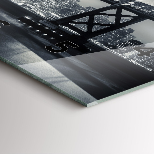 Szögletes fali üvegóra San Francisco híd éjjel