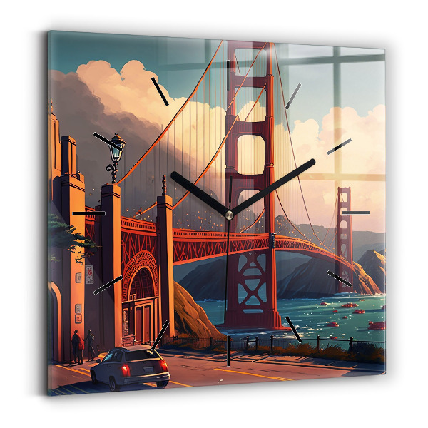 Szögletes fali üvegóra San Francisco híd