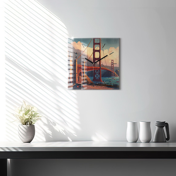 Szögletes fali üvegóra San Francisco híd