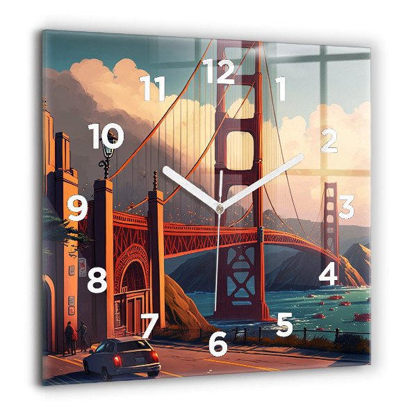 Szögletes fali üvegóra San Francisco híd
