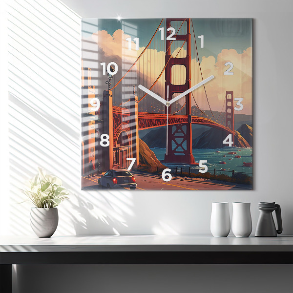 Szögletes fali üvegóra San Francisco híd
