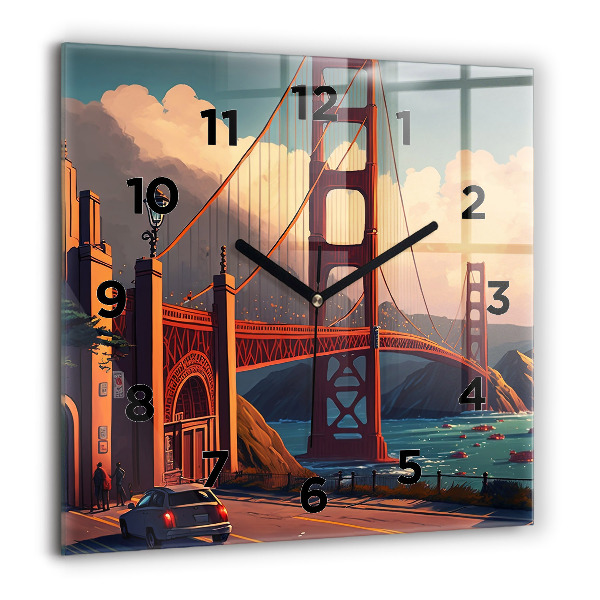 Szögletes fali üvegóra San Francisco híd