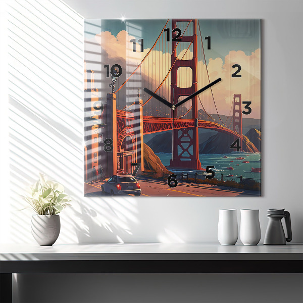 Szögletes fali üvegóra San Francisco híd
