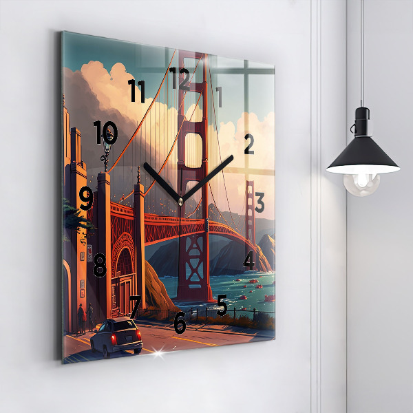 Szögletes fali üvegóra San Francisco híd