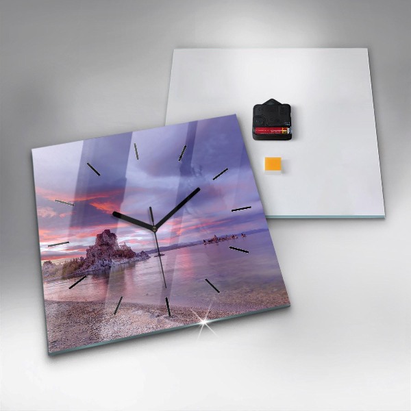 Szögletes fali üvegóra Napkelte Kalifornia