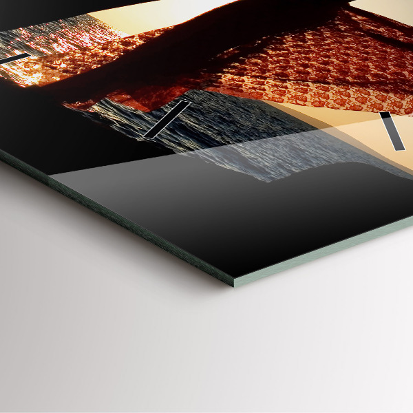 Szögletes fali üvegóra Spanyol tánc a tengeren