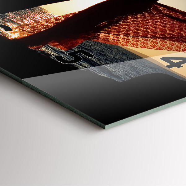 Szögletes fali üvegóra Spanyol tánc a tengeren