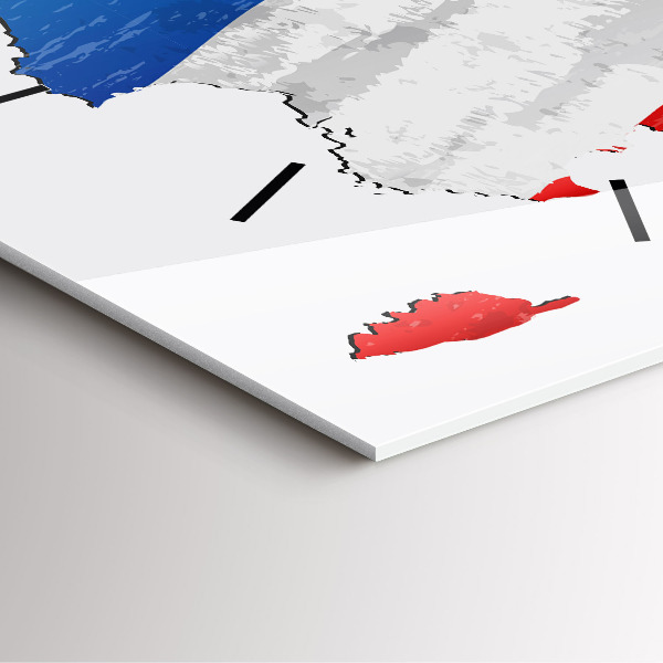 Szögletes fali üvegóra Franciaország zászlaja