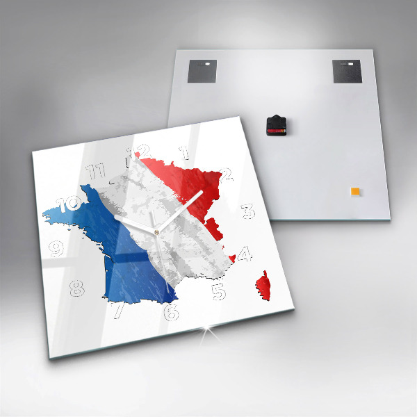 Szögletes fali üvegóra Franciaország zászlaja