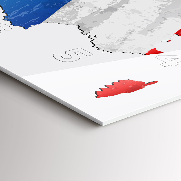 Szögletes fali üvegóra Franciaország zászlaja