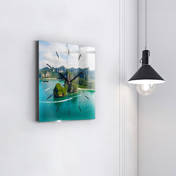 Szögletes fali üvegóra Egy sziget Thaiföldön
