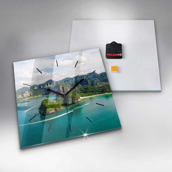 Szögletes fali üvegóra Egy sziget Thaiföldön