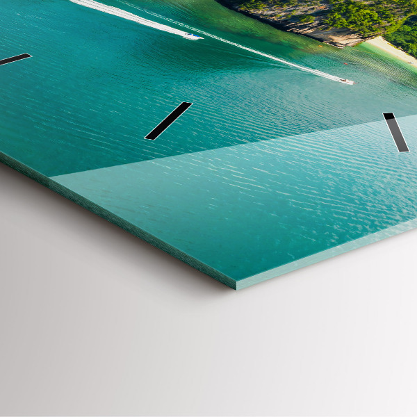 Szögletes fali üvegóra Egy sziget Thaiföldön