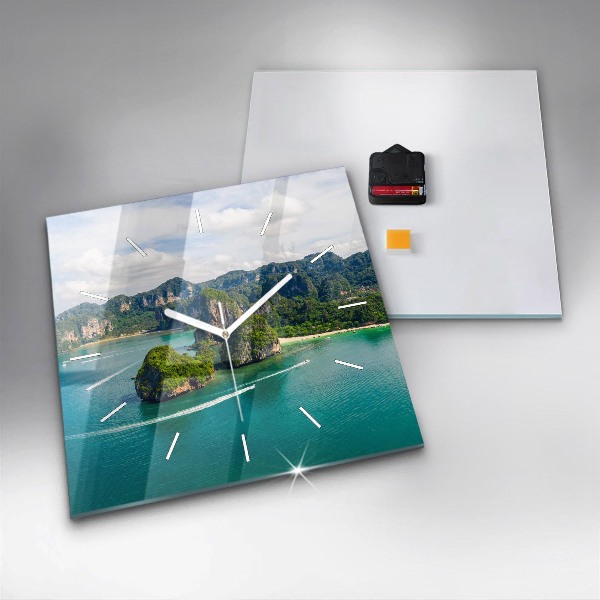 Szögletes fali üvegóra Egy sziget Thaiföldön