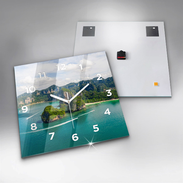 Szögletes fali üvegóra Egy sziget Thaiföldön