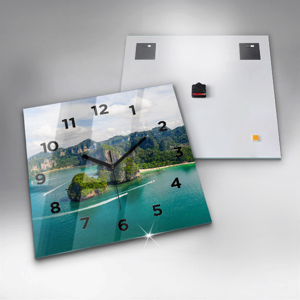 Szögletes fali üvegóra Egy sziget Thaiföldön