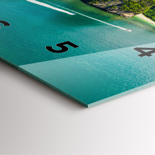 Szögletes fali üvegóra Egy sziget Thaiföldön