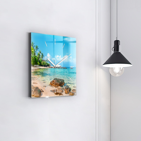 Szögletes fali üvegóra Gyönyörű tengerpart Thaiföldön