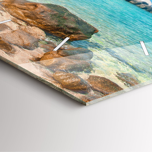 Szögletes fali üvegóra Gyönyörű tengerpart Thaiföldön