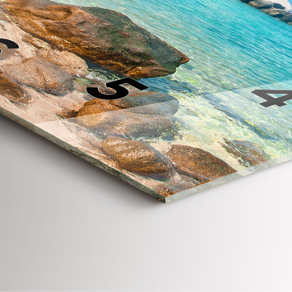 Szögletes fali üvegóra Gyönyörű tengerpart Thaiföldön