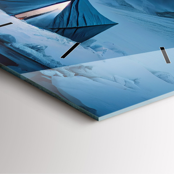 Szögletes fali üvegóra Sátor Izland hegyei között