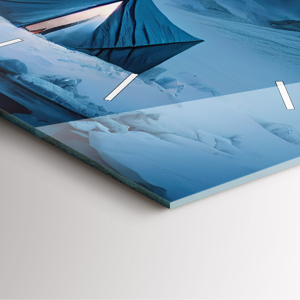 Szögletes fali üvegóra Sátor Izland hegyei között