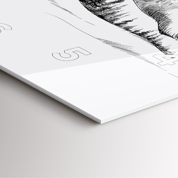 Szögletes fali üvegóra Rajzolt hegyek